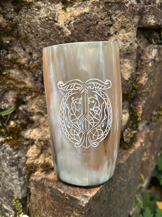 Wikinger Hornbecher 5er Set - 5 Hornbecher - Motiv Irminsul