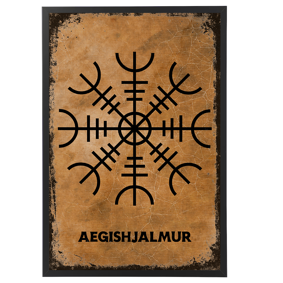 3er Wandbilder Wikinger Poster Set Aegishjalmur Detail