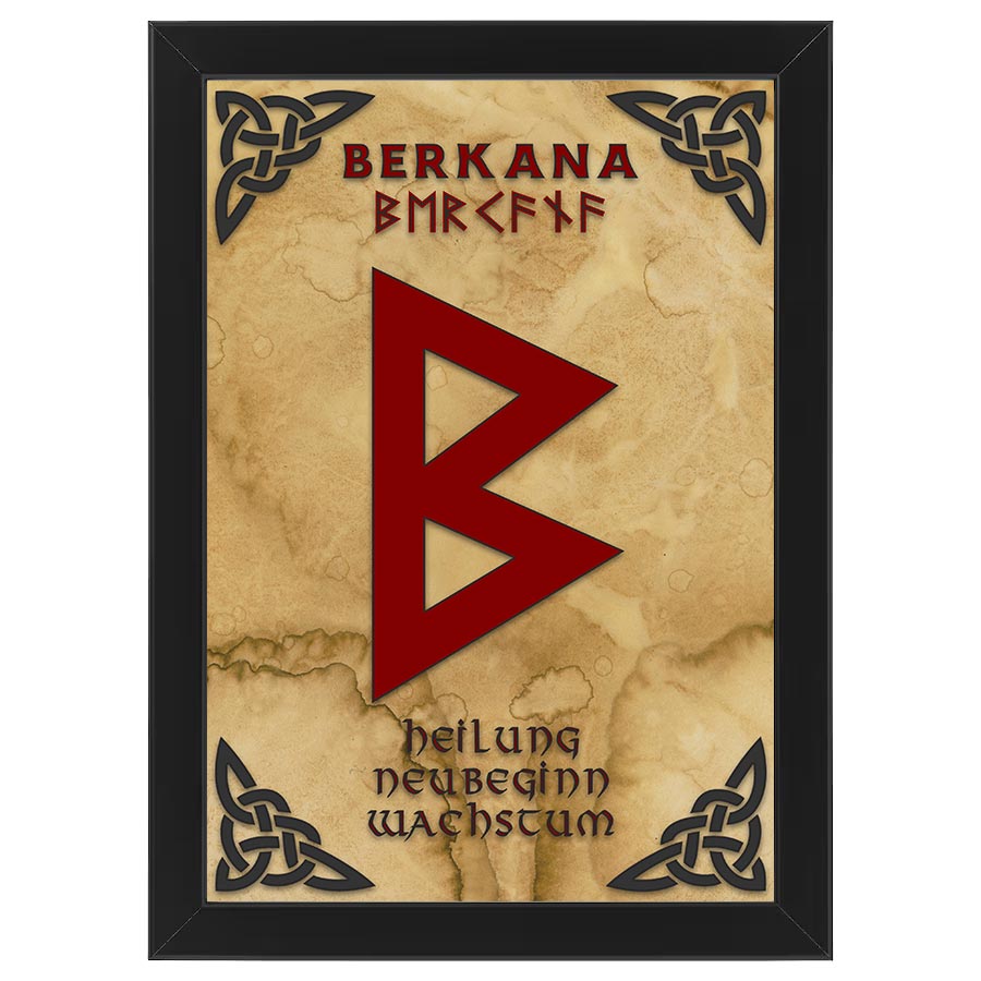 Wandbild und Wandposter der Berkana Rune