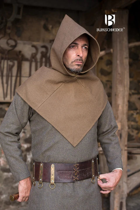 Wikinger Gugel | Mittelalter Gugel | Burgschneider Kapuze herbstgrün