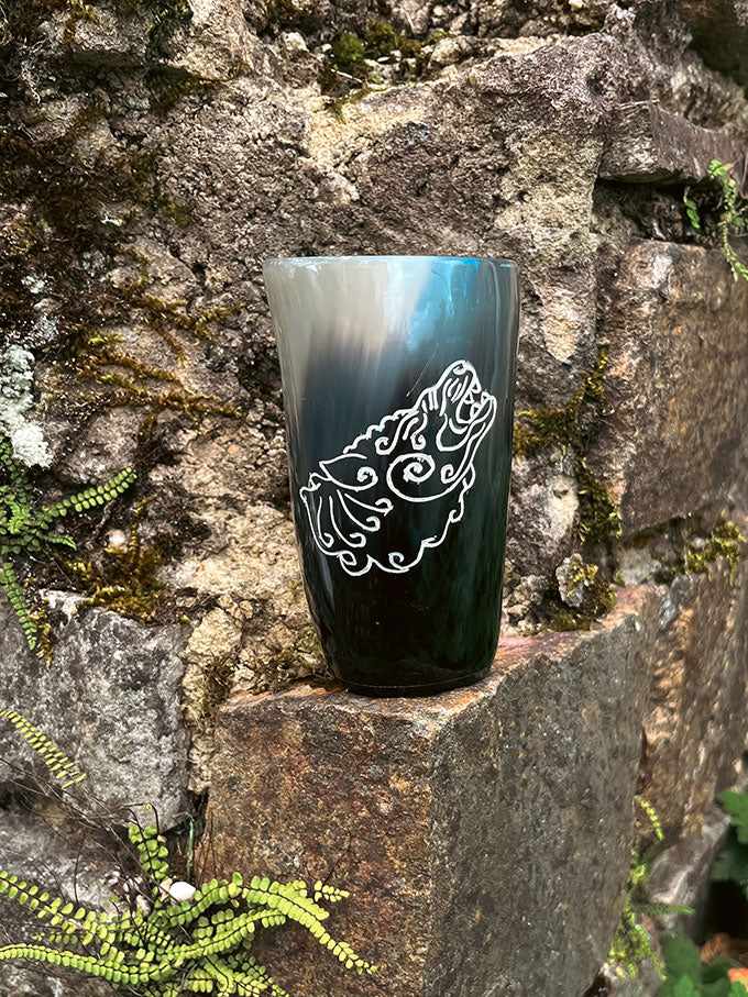 Wikinger Hornbecher 5er Set - 5 Hornbecher - Motiv Fenris