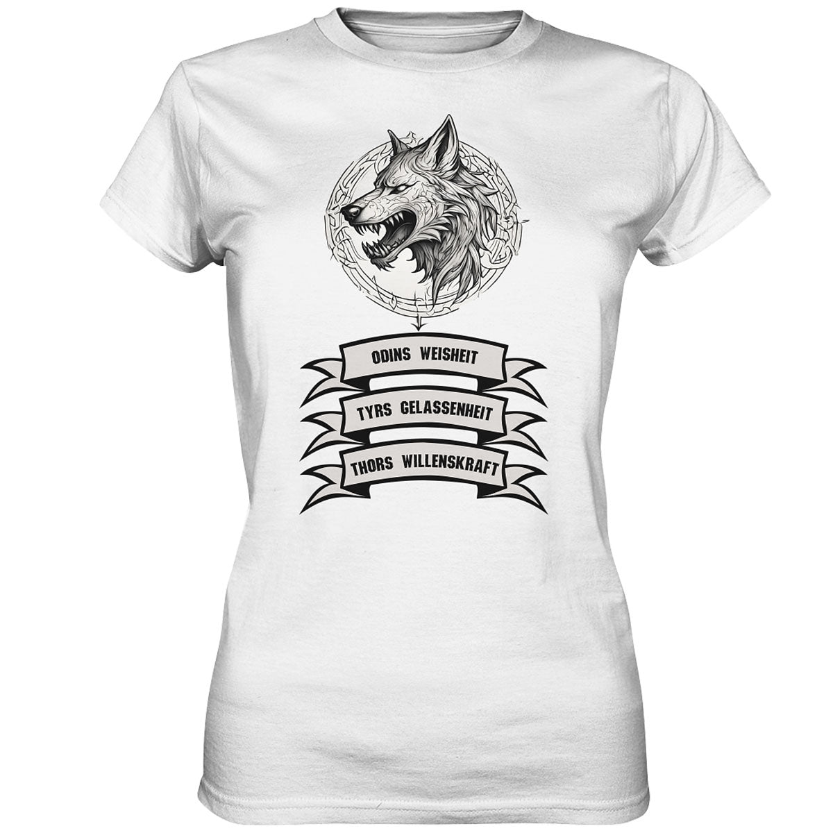 Fenrir und Fenris Wolf Shirt Weiss