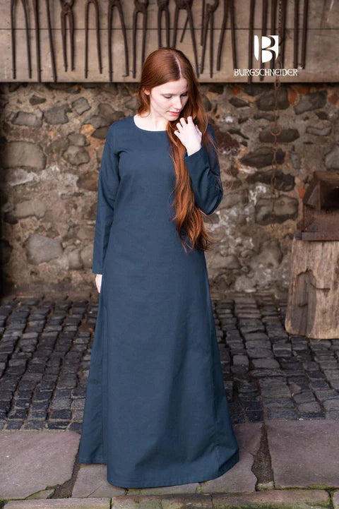Unterkleid Wikinger Kleid Schildmaid Freya Waidblau