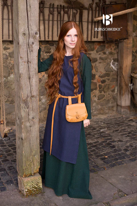 Oberkleid Haithabu | Wikinger Schürzenkleid | Mittelalter Überkleid Blau