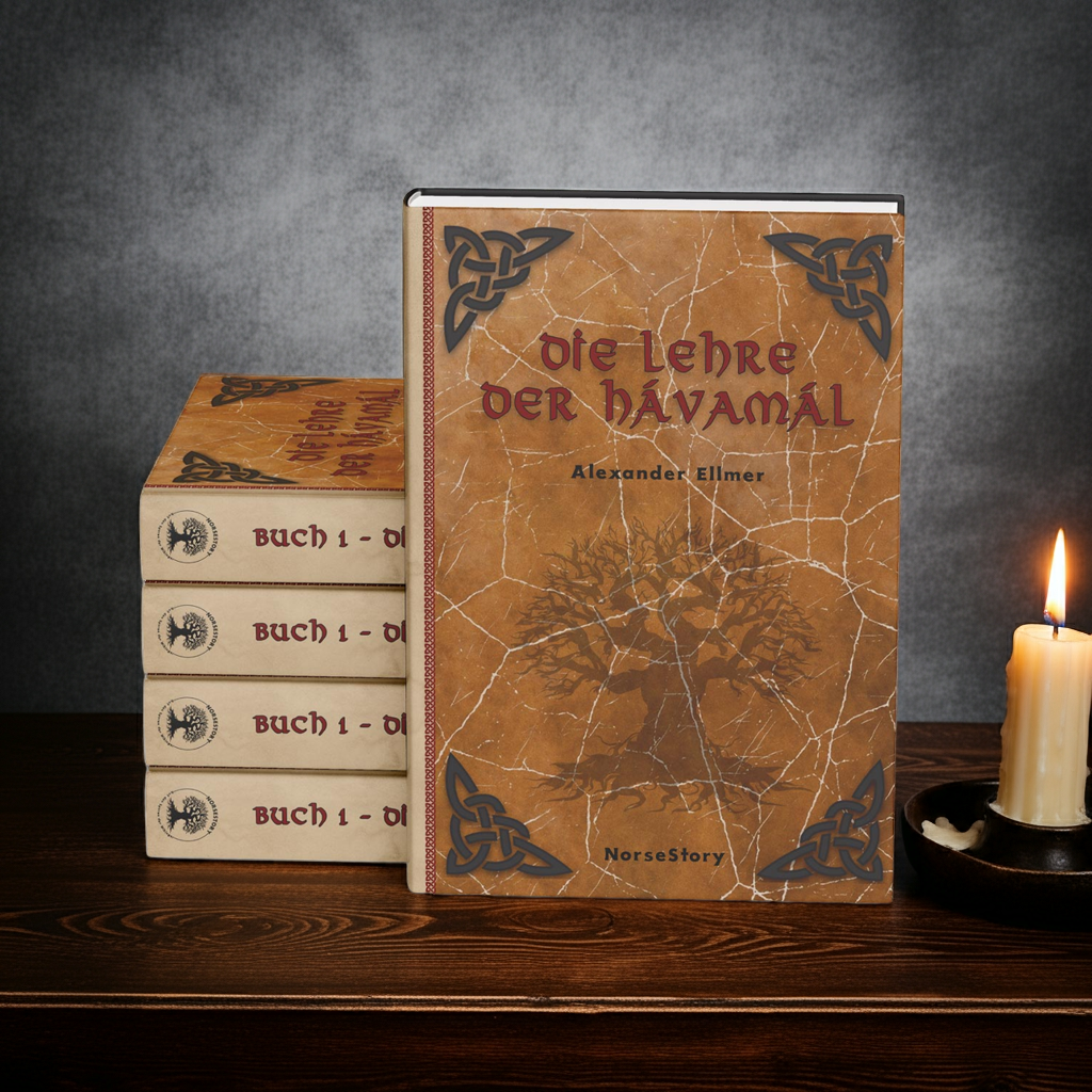 Die Hávamál als 200 seitiges Hardcover-Buch in deutscher Sprache