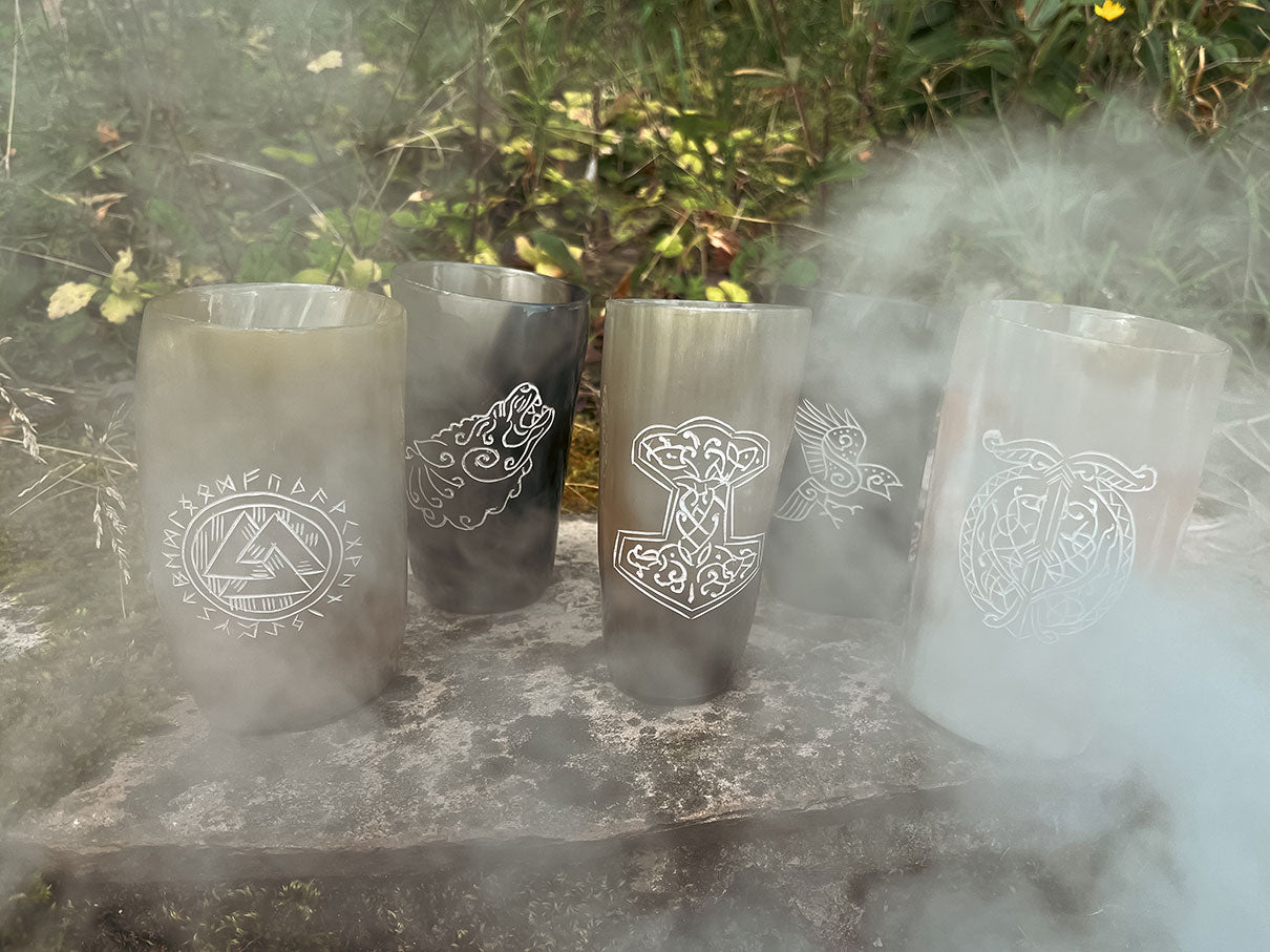 Wikinger Hornbecher 5er Set - 5 Hornbecher - Promofoto