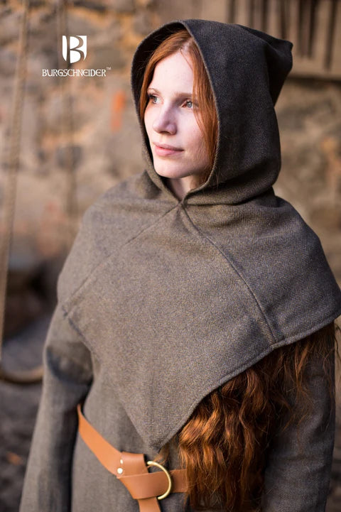 Skjoldehamn Gugel Wikinger Gugel Kopfbedeckung Kapuze Burgschneider oliv