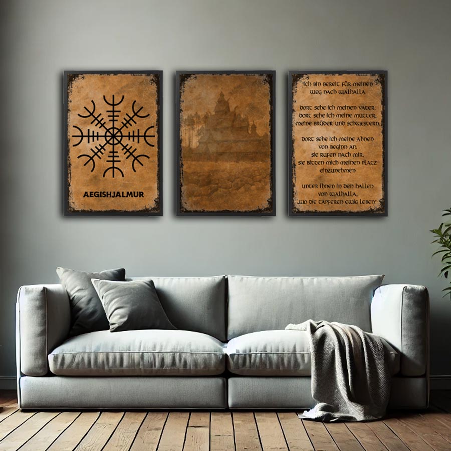 3er Wandbilder Wikinger Poster Set