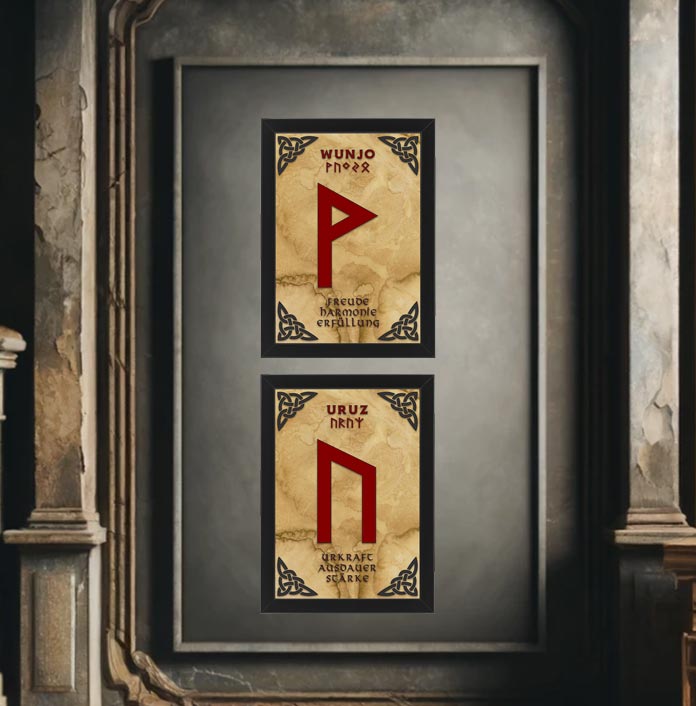 Wikinger Wunschrune als Poster 20x30 Wunjo Uruz