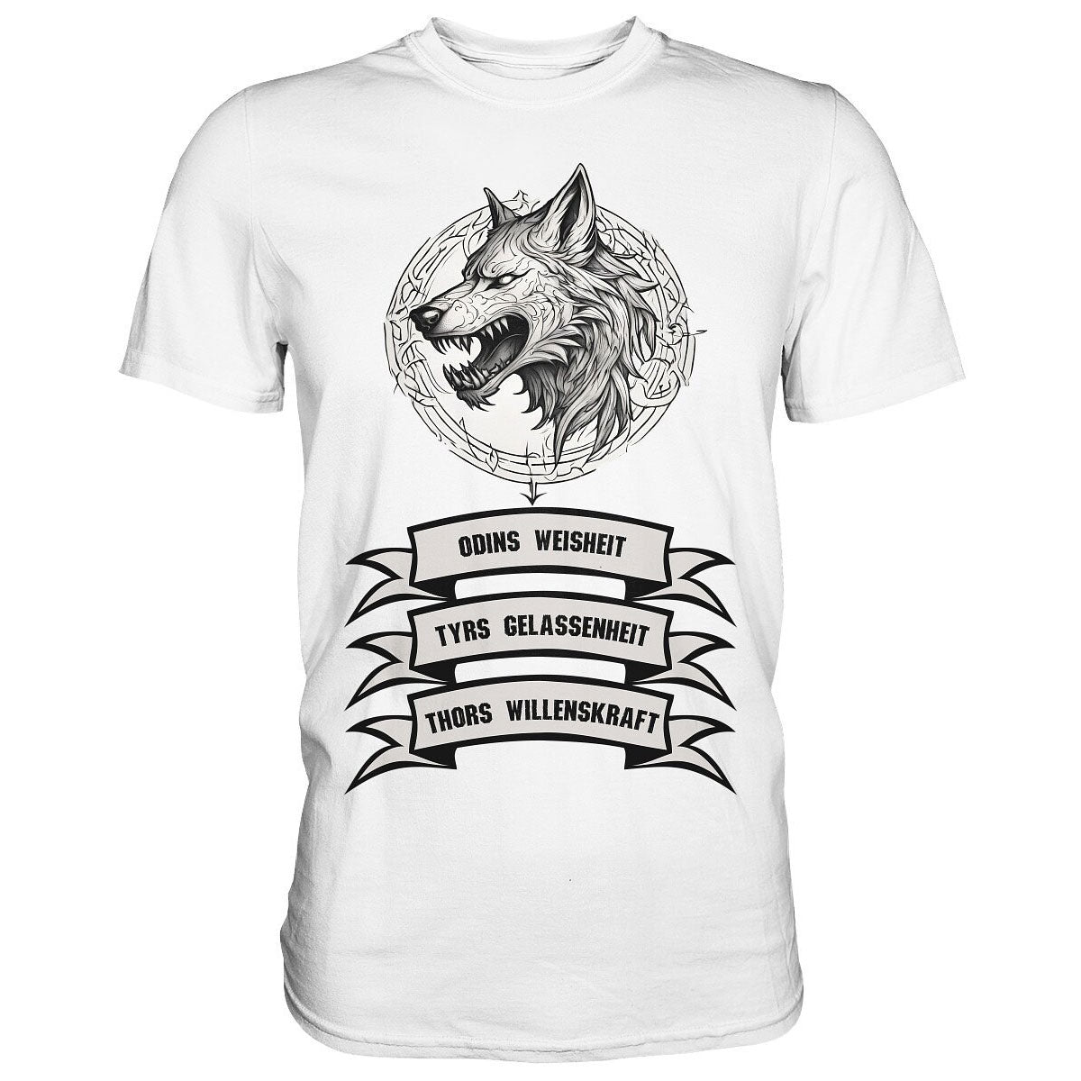 Fenrir und Fenris Wolf Shirt Männer Weiß