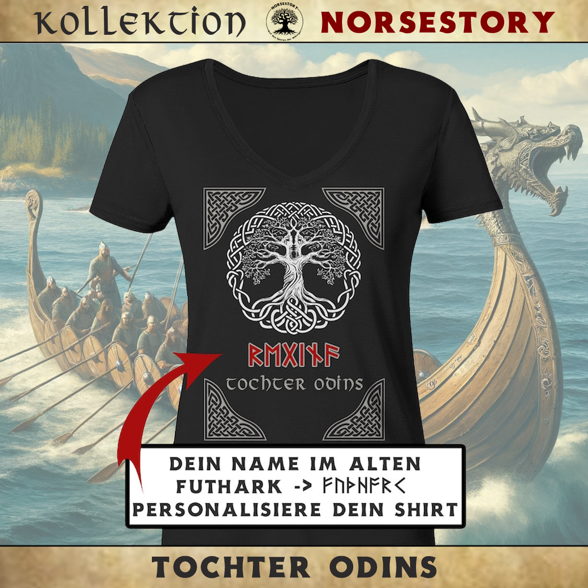Personalisiertes Futhark T Shirt für Frauen