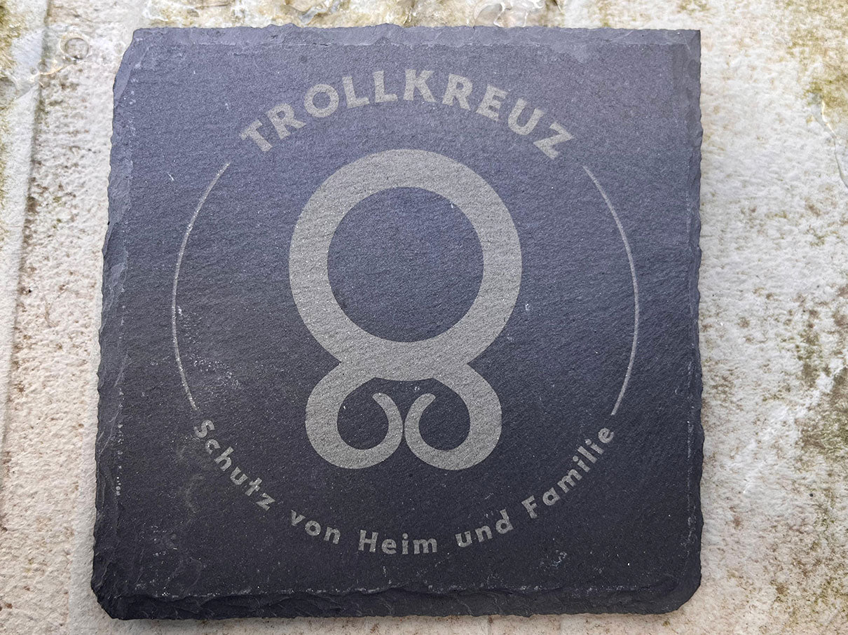 Trollkreuz vom Schieferuntersetzerset