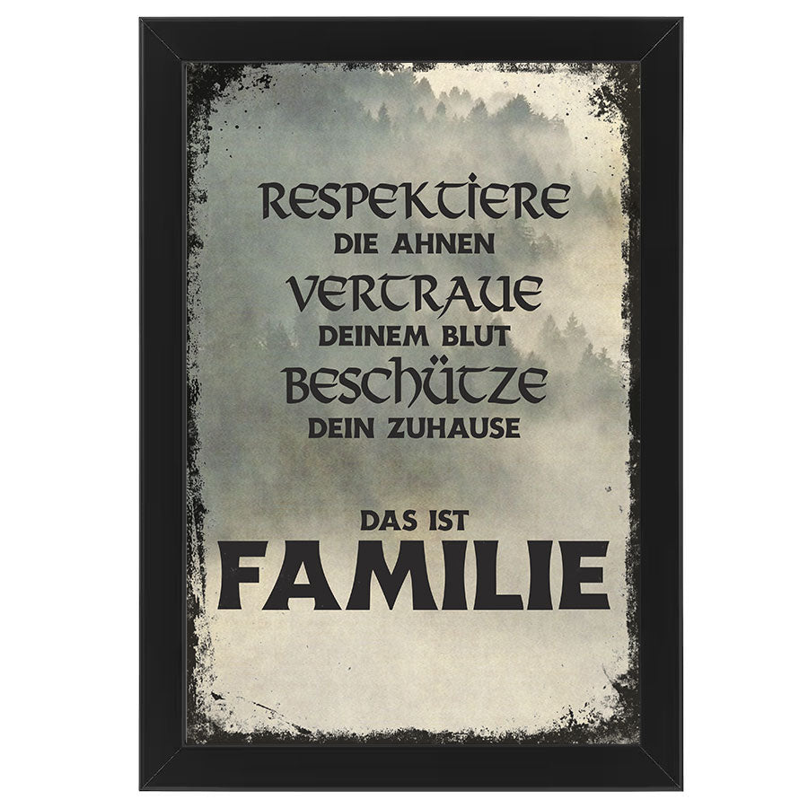 Wikinger Wandbilder und Wandposter Familie Spruch