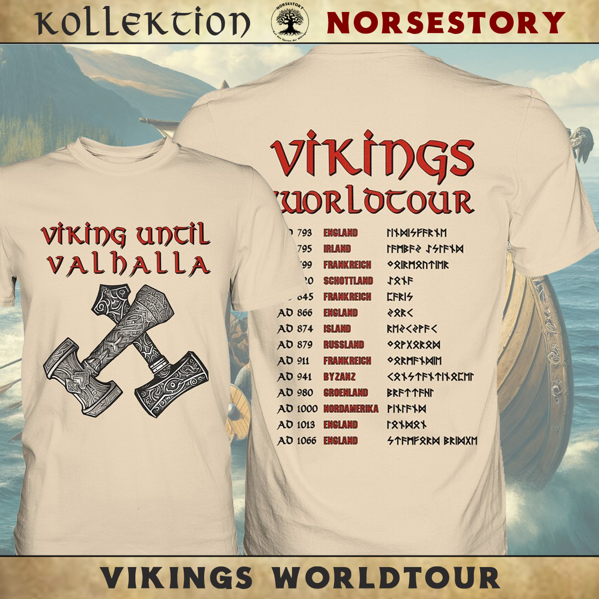 Viking World Tour T Shirt für Männer