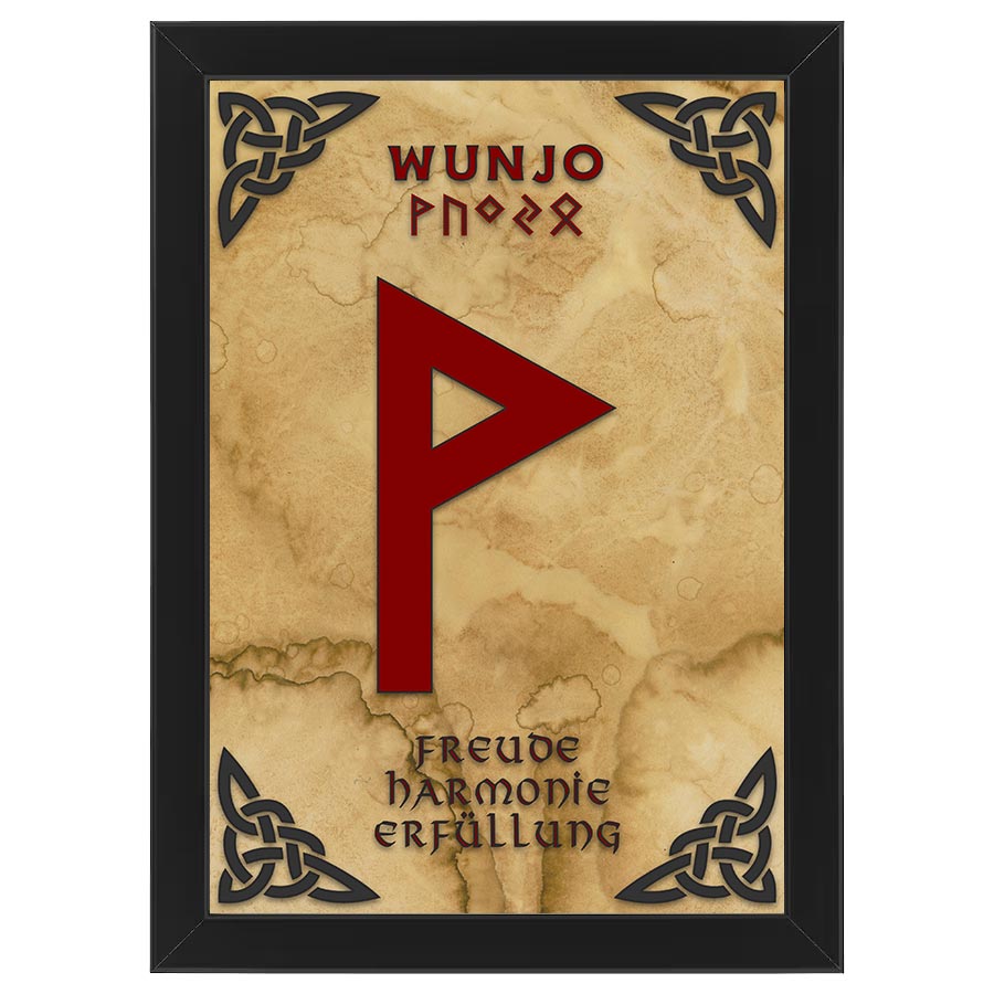 Wunjo als Wandposter und Runen Poster