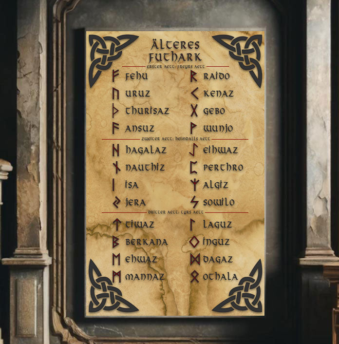Wandposter und Wandbild älteres Futhark