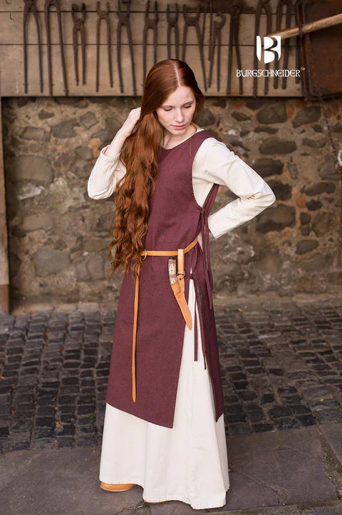 Oberkleid Haithabu | Wikinger Schürzenkleid | Mittelalter Überkleid Braun