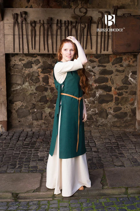 Oberkleid Haithabu | Wikinger Schürzenkleid | Mittelalter Überkleid Grün