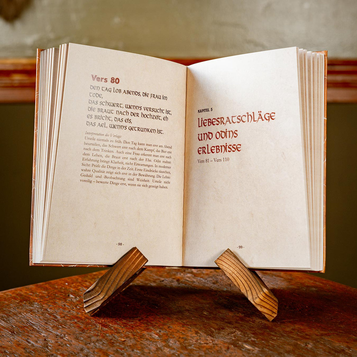 Hardcover Buch nordische Mythologie - Buch 1: Die Lehre der Hávamál - Innenansicht