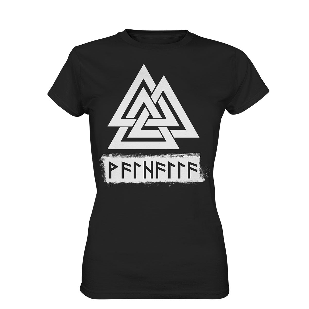 Wikinger Valknut Shirt Frauen Schwarz