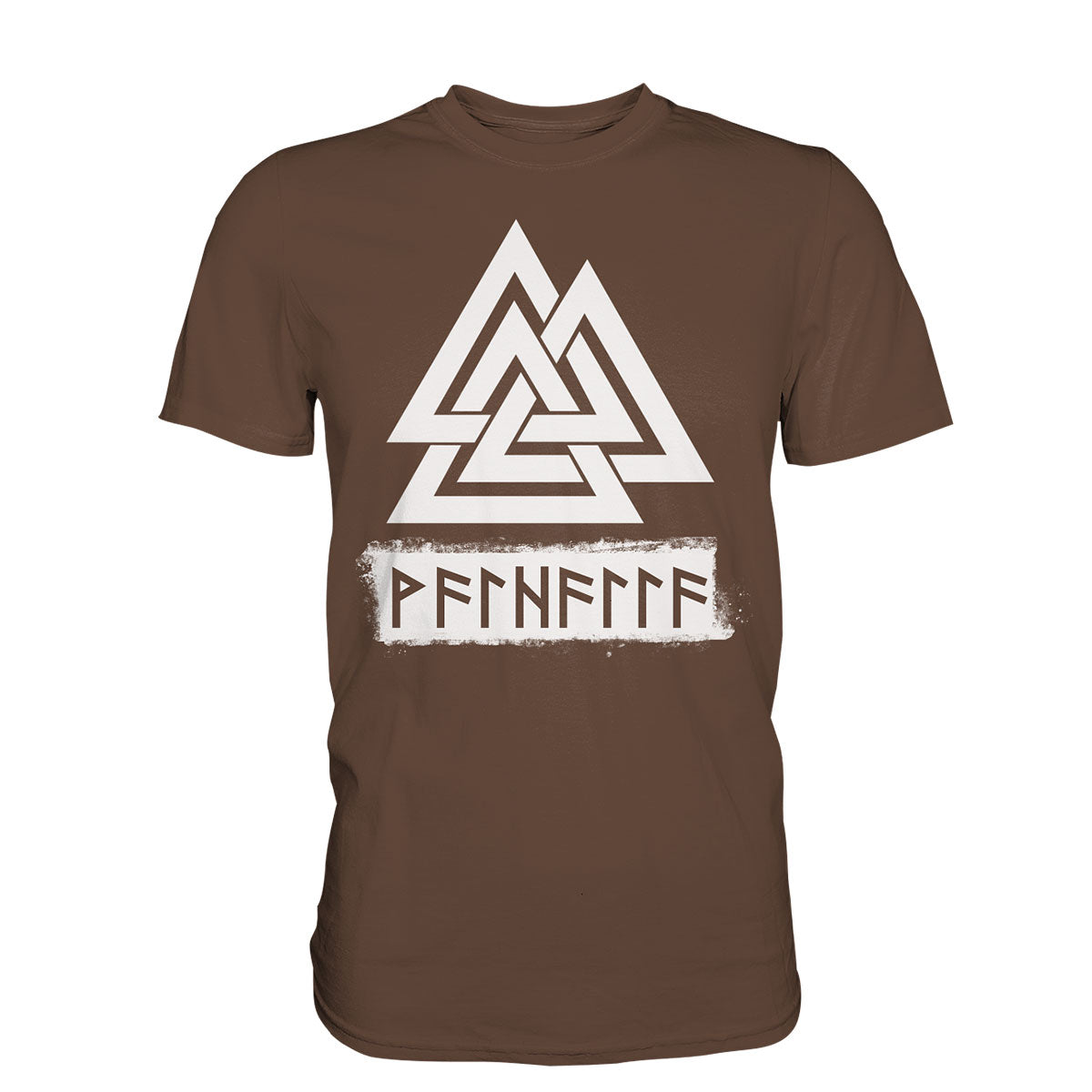 Wikinger Valknut Shirt Männer Braun